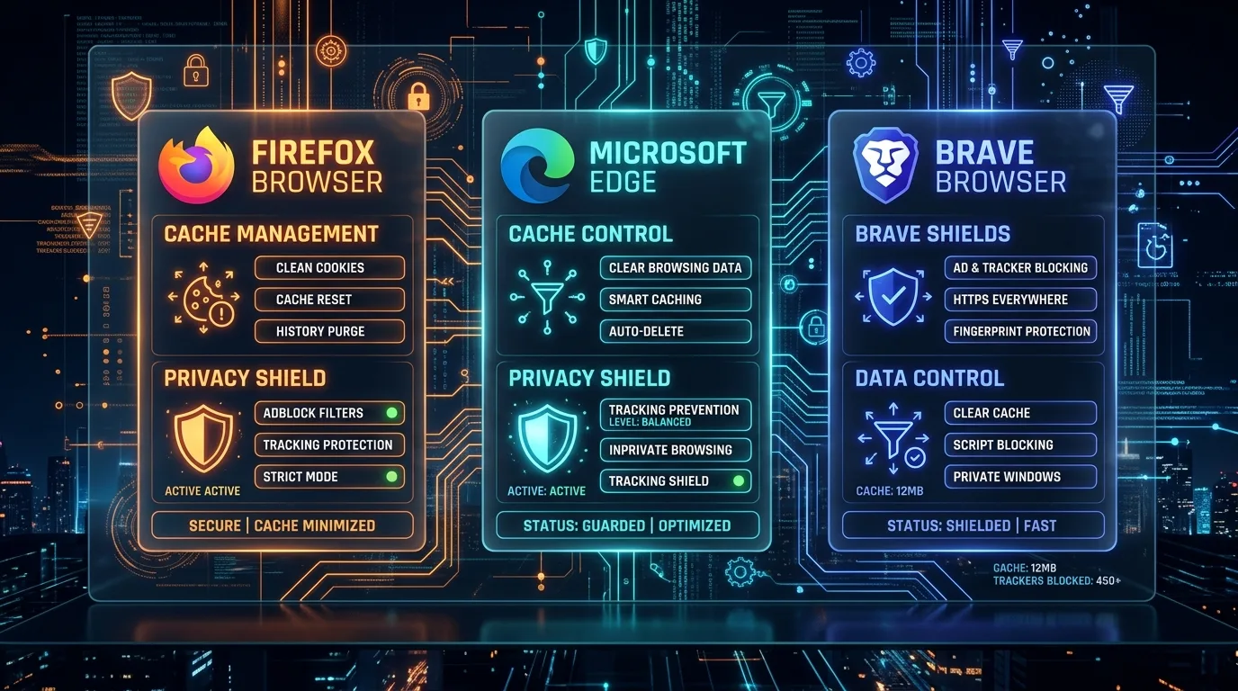 Hur man rensar cache i Firefox, Edge & Brave på iPhone och Android (Side-by-Side Guide)