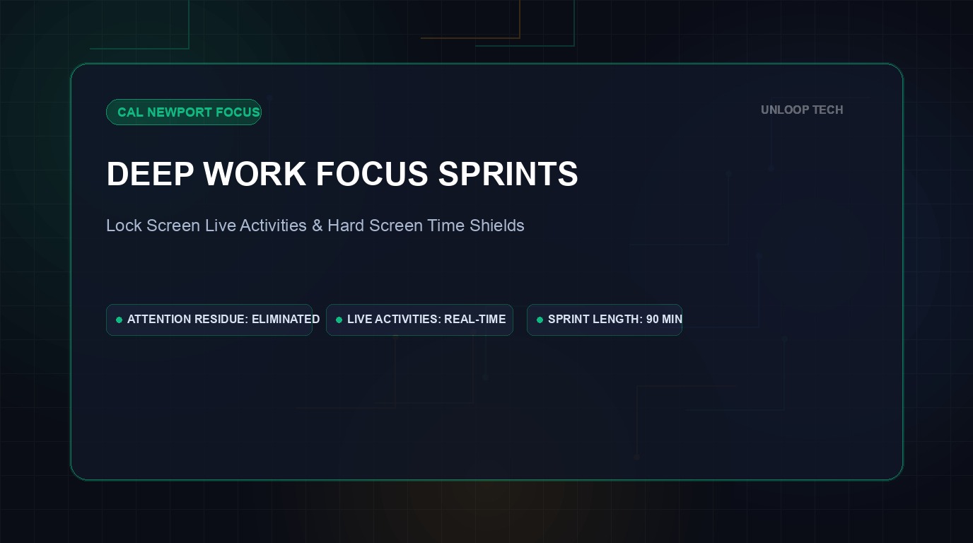 Deep Work Focus Sprints: Bemästra Cal Newport Focus med iOS Live-aktiviteter