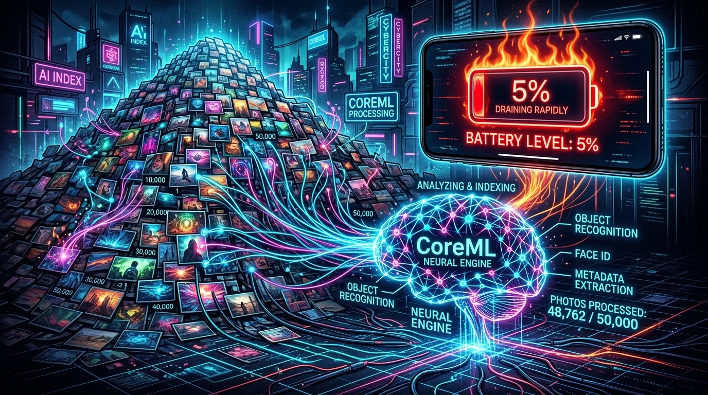 Hur ett uppsvällt fotobibliotek tyst tömmer iPhone-batteriet: Apple CoreML-indexering förklaras