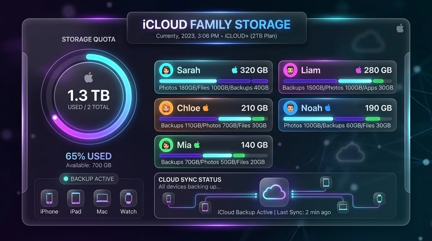 iCloud Family delar lagringsutrymme fullt? Hur man hanterar delade kvoter utan att köpa 2TB-planer