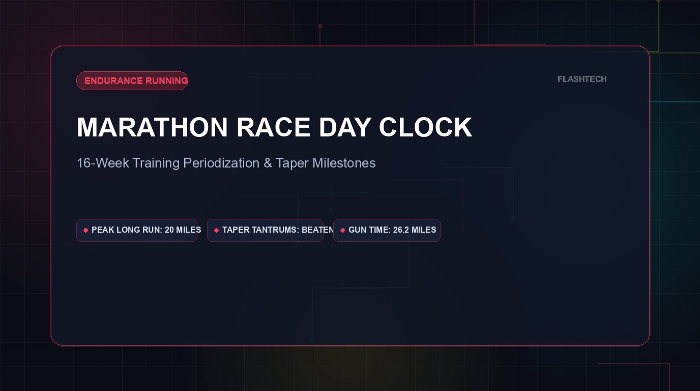 Marathon Race Day Countdown: 16-veckors träningsblock och taper Week Milstolpar