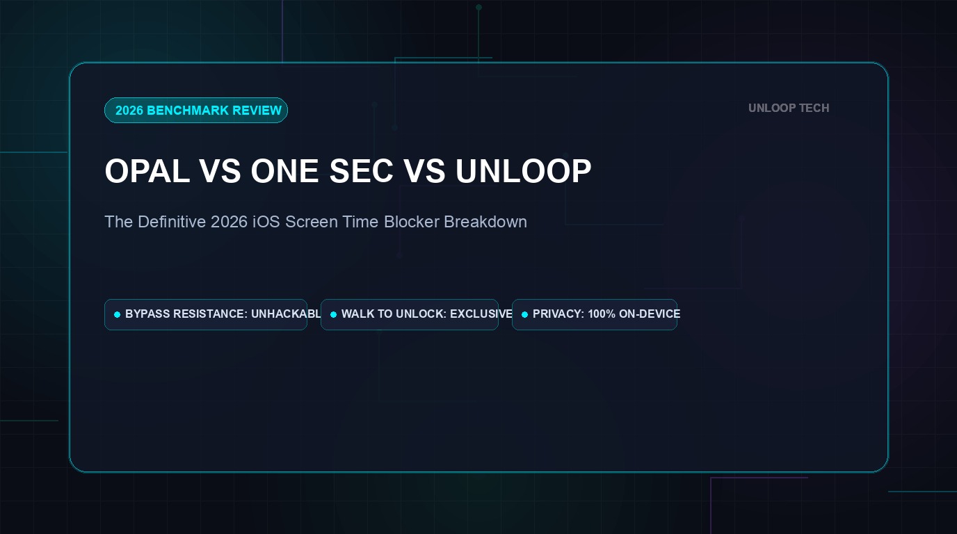 Opal vs. One Sec vs. Unloop: The Ultimate 2026 iOS Screen Time Blocker Comparison