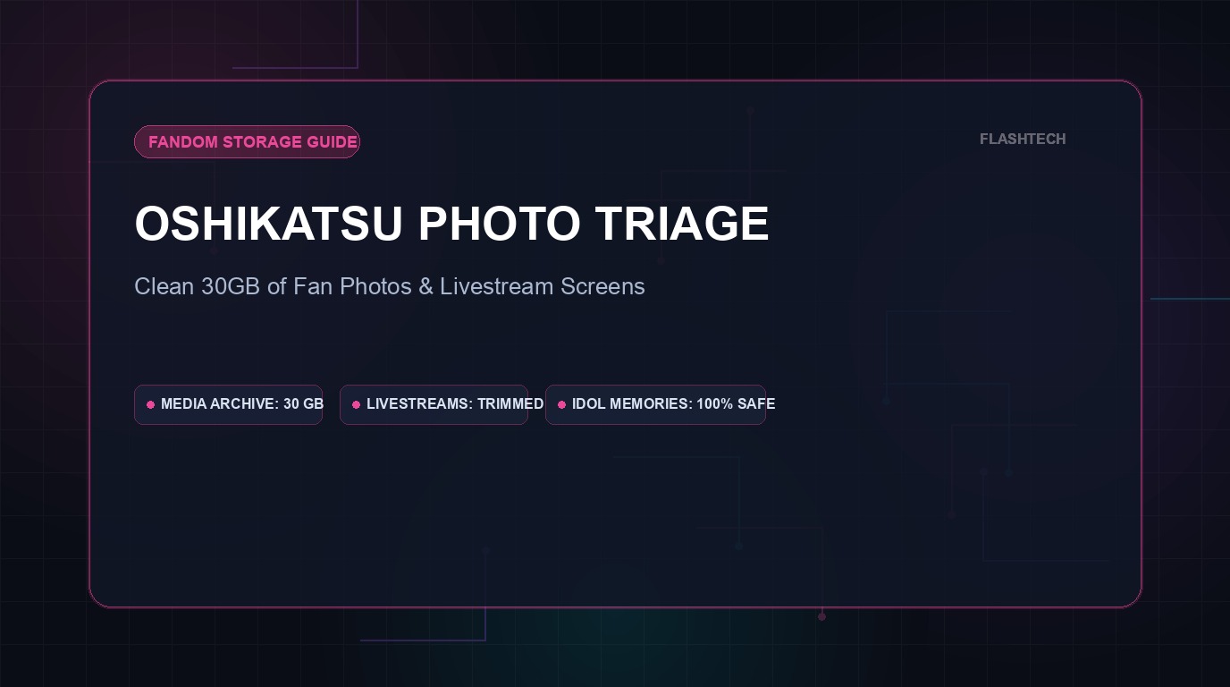 Oshikatsu Photo Triage: Hur man rengör 30 GB fläktfoton och skärmdumpar utan att förlora minnen (2026)