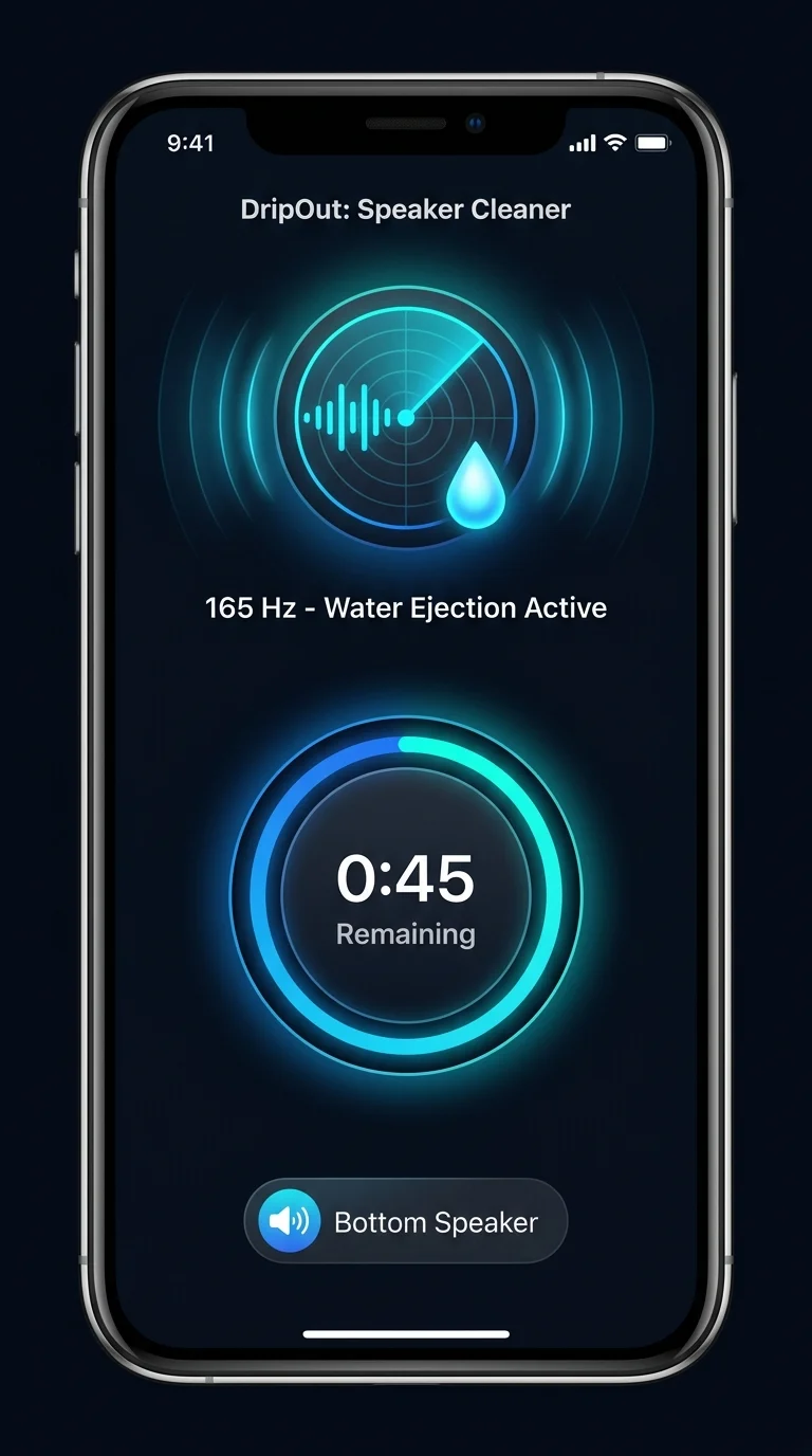 DrySonic - Dashboard & Main Features on iPhone