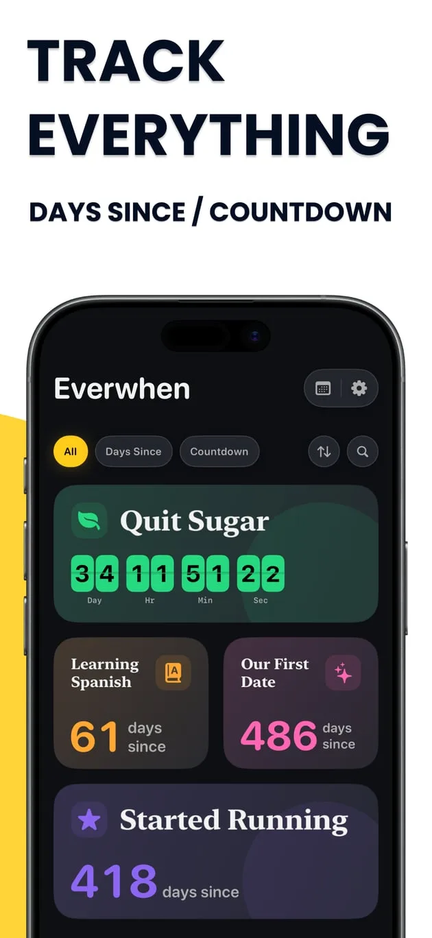 Everwhen - Dashboard & Main Features on iPhone