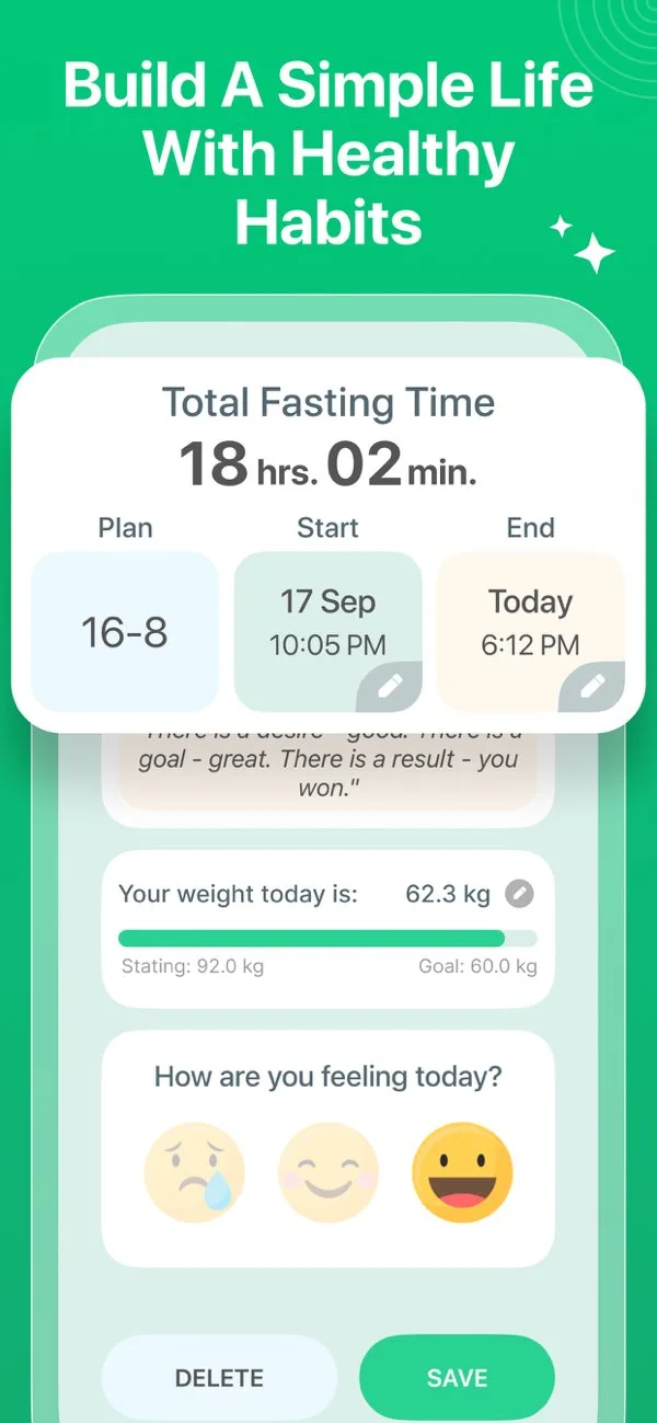 Simple Fasting Tracker - Gedetailleerde Statistieken op iPhone